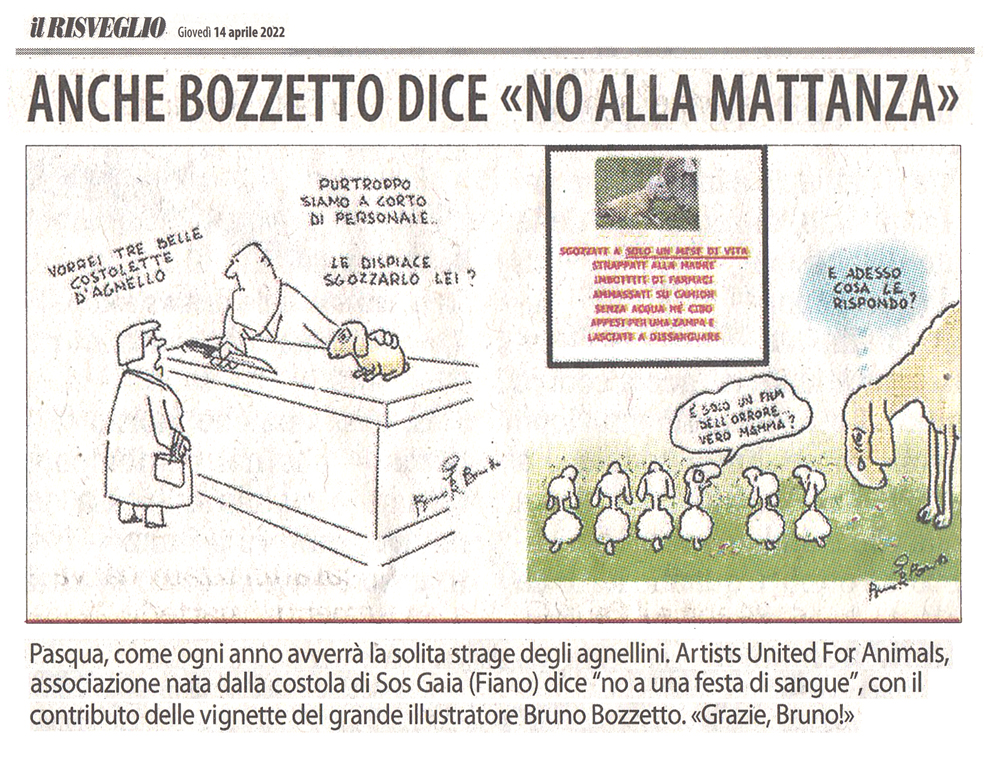 il-risveglio-14-04-2022-no-a-una-pasqua-di-sangue-artists-united-for-animals-bruno-bozzetto